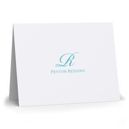 Elegant Script Initial Folded Note Cards